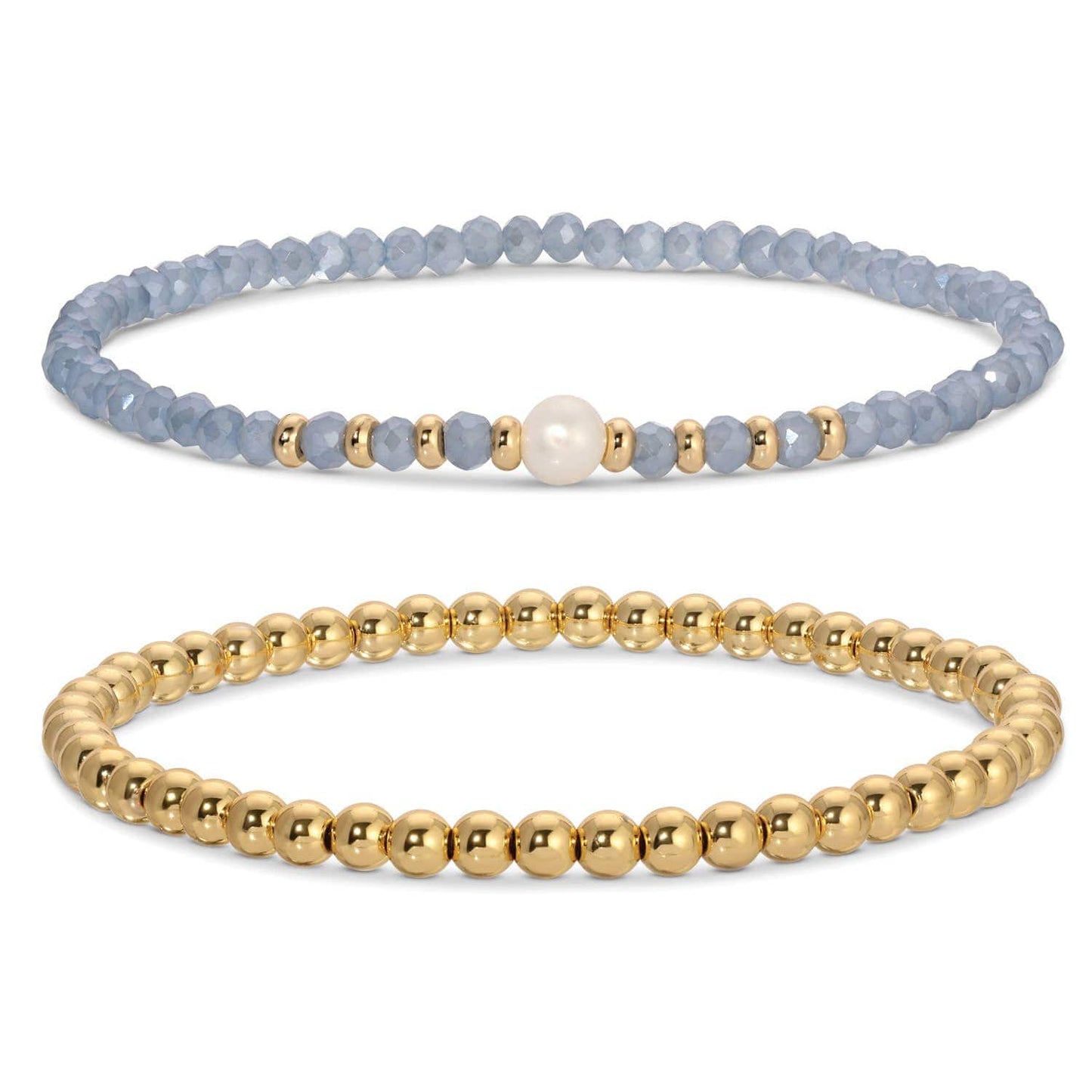 Beaded Duo Pearl Bracelet Set