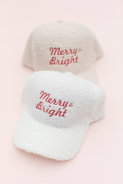 Holiday Merry Bright Boucle Baseball Hat Cap