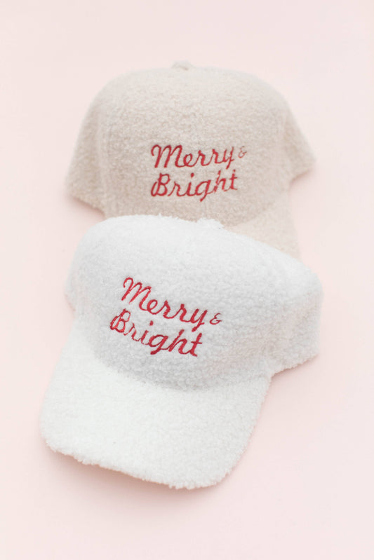 Holiday Merry Bright Boucle Baseball Hat Cap