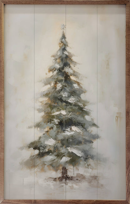 Pine Tree With Star By Petals Prints Designs Art Print