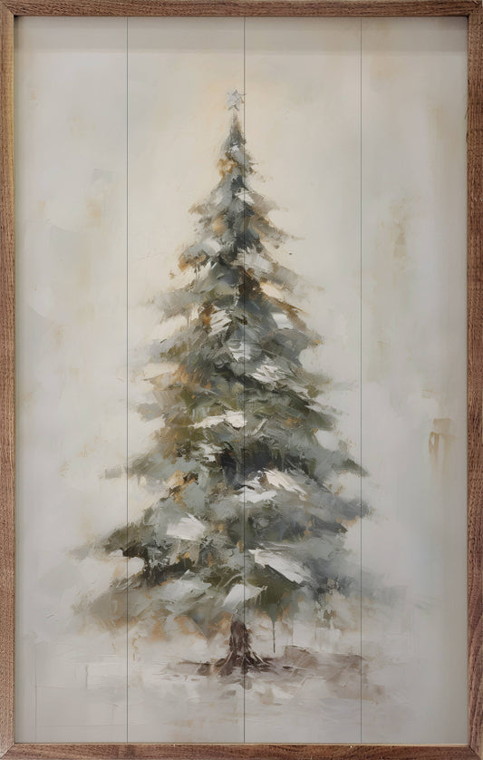 Pine Tree With Star By Petals Prints Designs Art Print