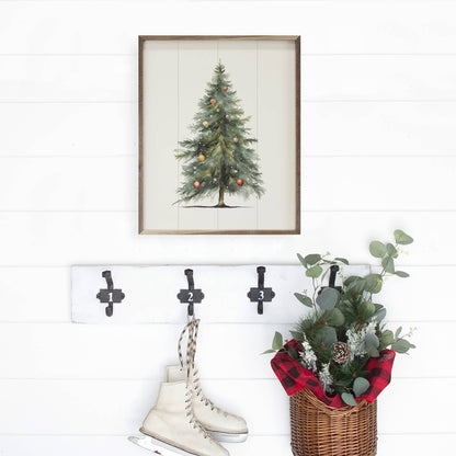 Simple Christmas Tree White Art Print