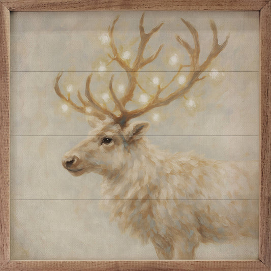 Holiday White Reindeer Art Print
