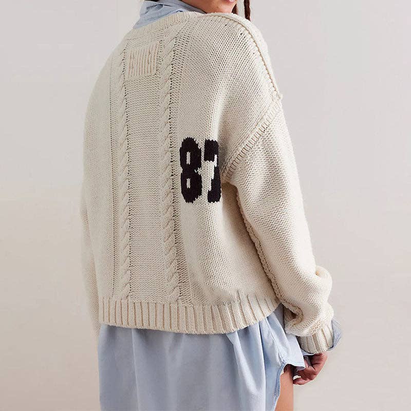 Block Round Neck Knited Top