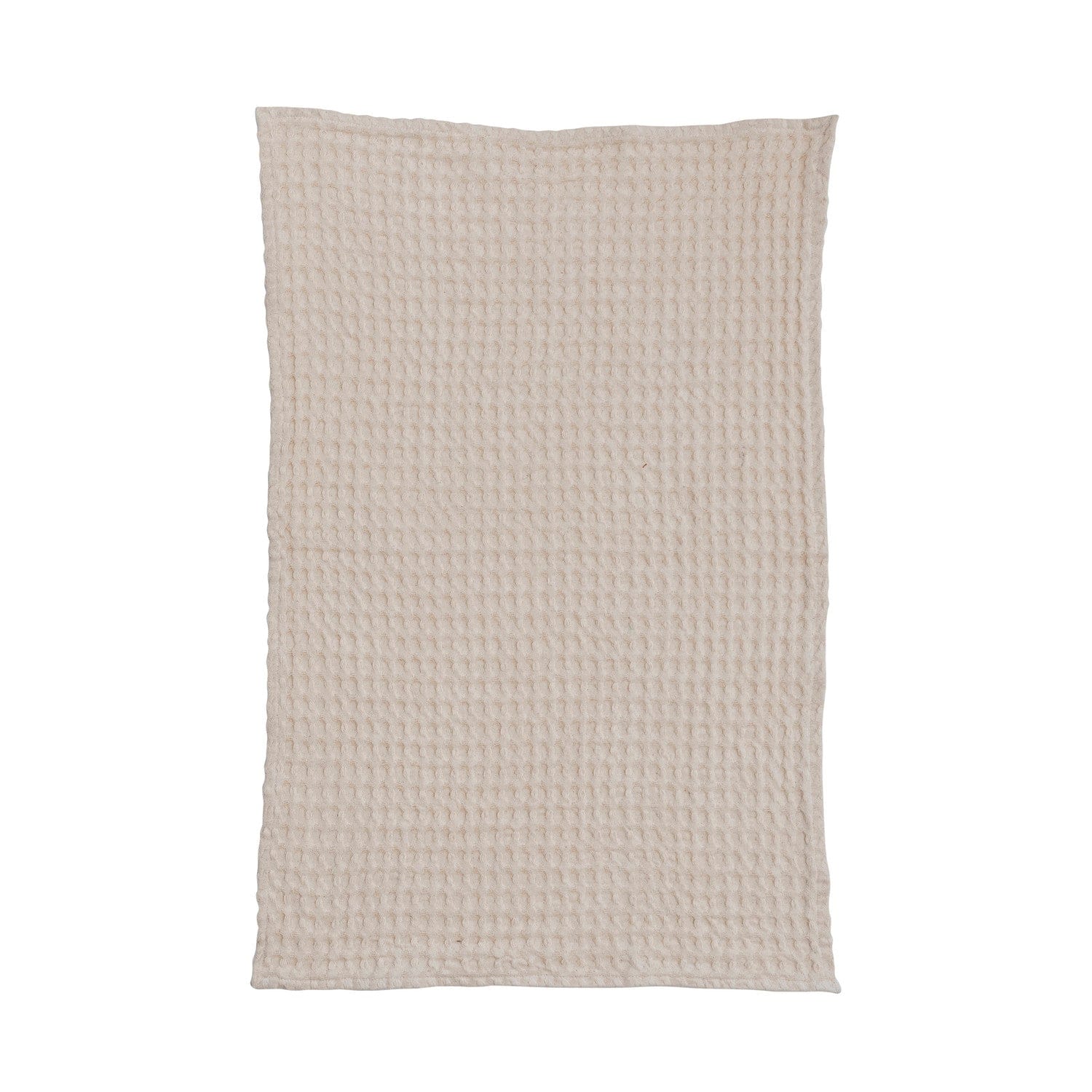 Stonewashed Cotton Waffle Weave Tea Towel, Natural