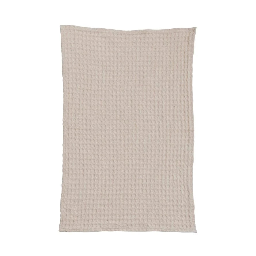 Stonewashed Cotton Waffle Weave Tea Towel