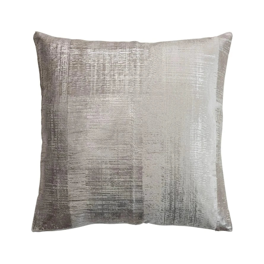Cotton Velvet Printed Pillow w/ Design & Silver Foil