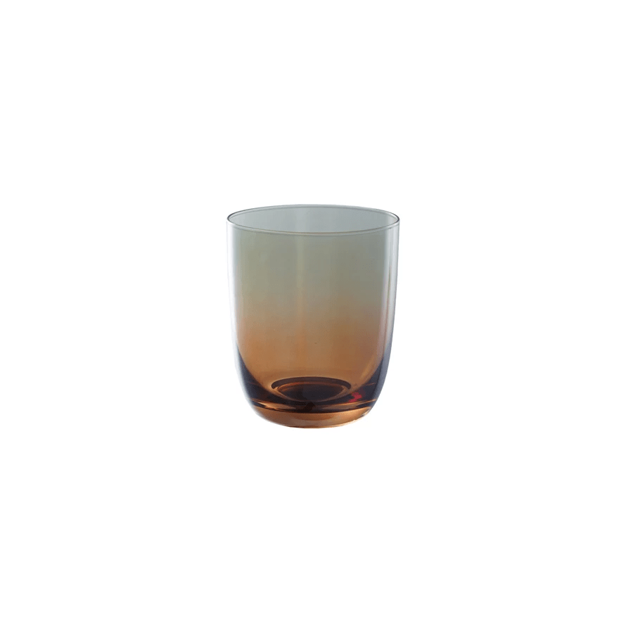 10 oz. Drinking Glass, Iridescent Finish, Amber Color & Green Ombre