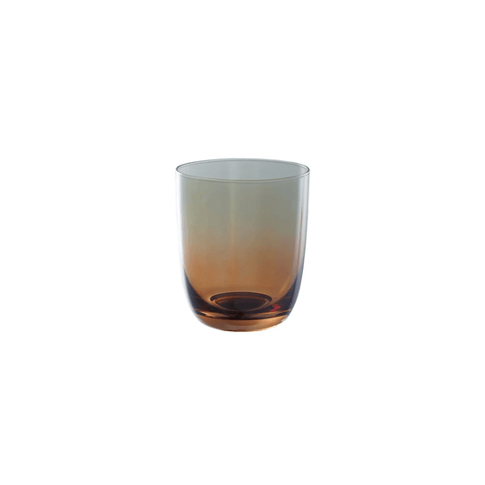 10 oz. Drinking Glass, Iridescent Finish, Amber Color & Green Ombre