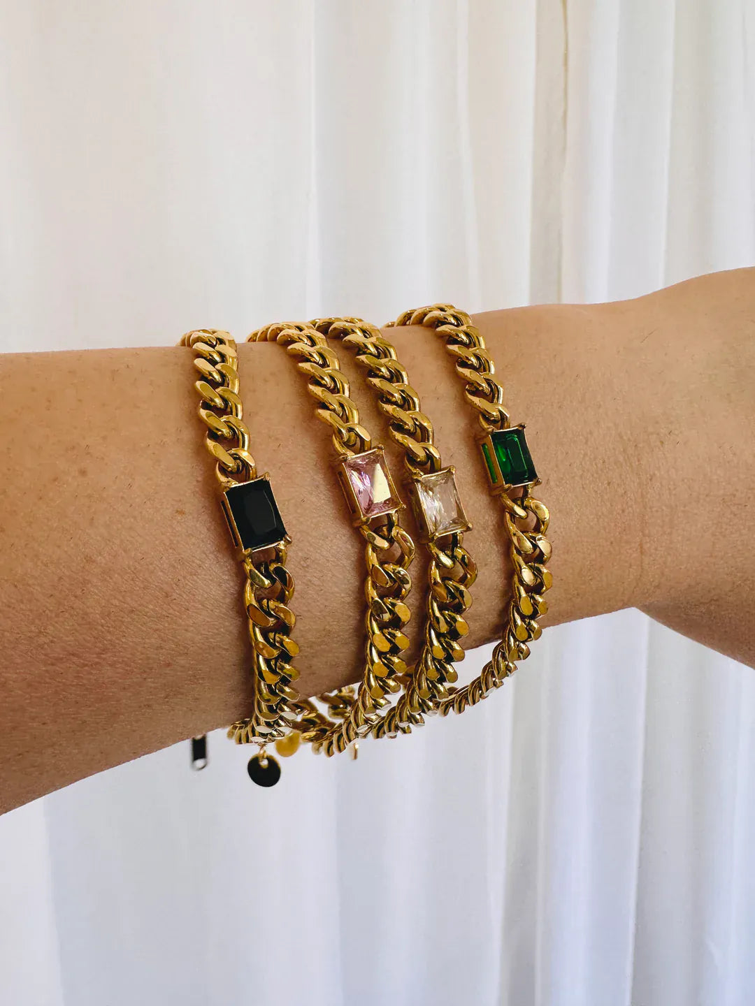 Sutton Cuban Chain and Gemstone Bracelet