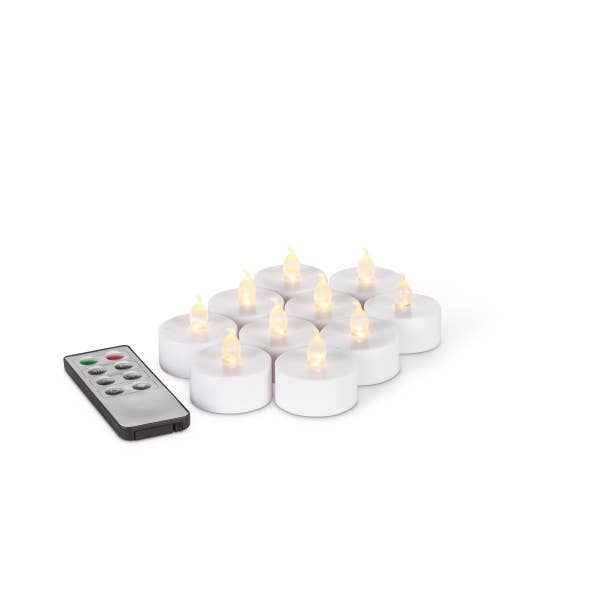1.57x1.57 inch Gerson Set of 6 Tea Light with Remote - White Color