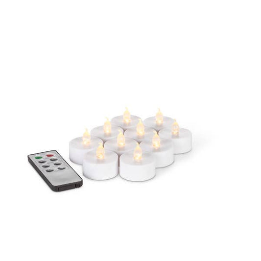 1.57x1.57 inch Gerson Set of 6 Tea Light with Remote - White Color