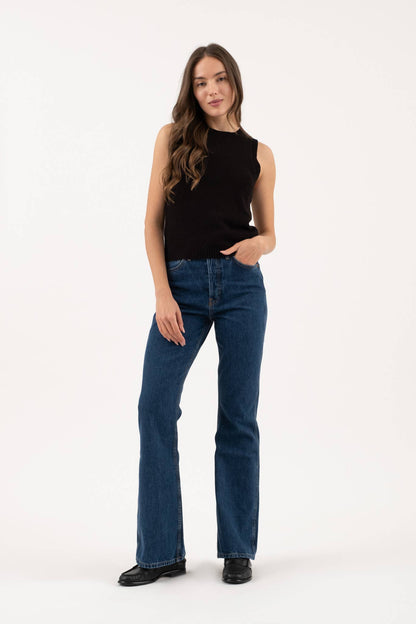 CREW NECK SLEEVELESS KNIT PULLOVER SWEATER