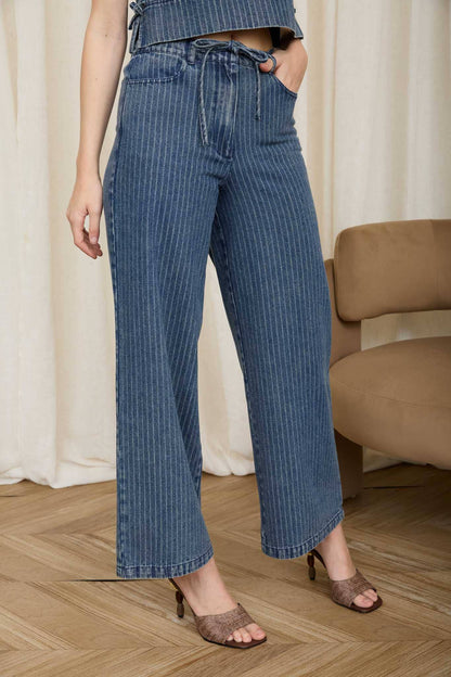 Stripe Washed Denim Jeans