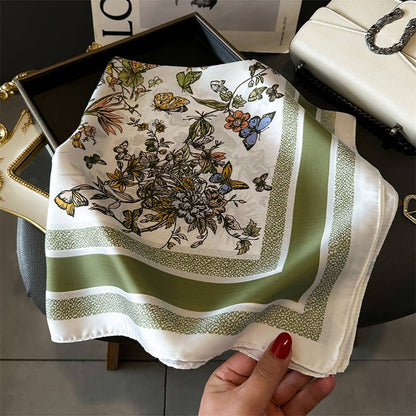 Silky Butterfly Print Scarf – Hair & Neck Accessor_CWASC1428
