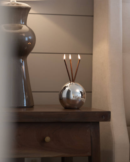 Neva Everlasting Vase, Silver Metallic Candle Holder