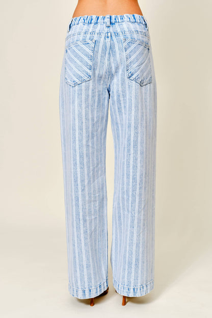 AJP5866 STRIPED DENIM STRAIGHT PANTS