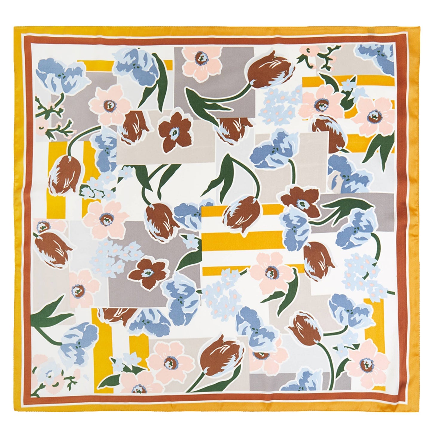 Vibrant Floral and Geometric Pattern Bandana Scarf