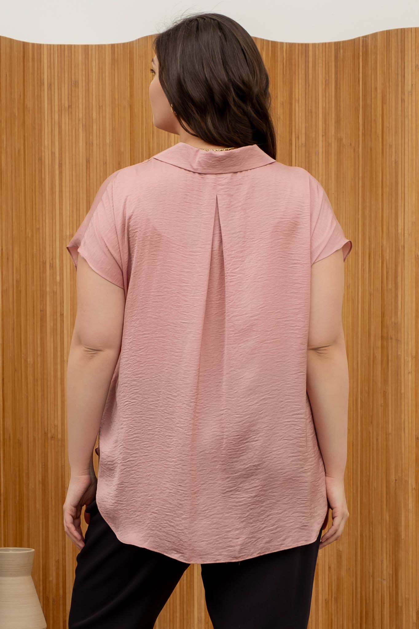 PLUS TEXTURED DROP SHOULDER COLLARED BUTTON DOWN SHIRT