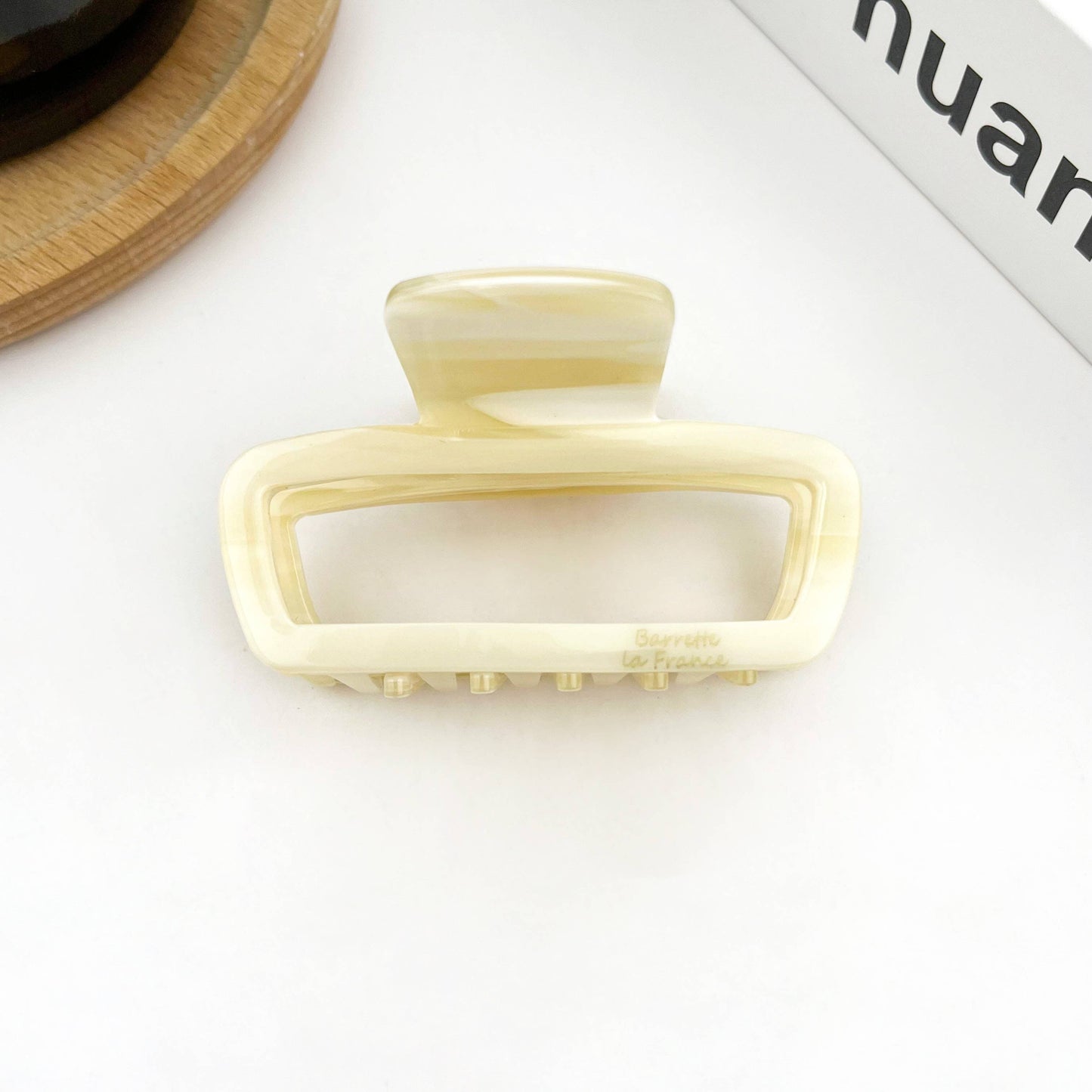 Classic Rectangle Hollow Claw Clip, Acetate Square Hair Clip