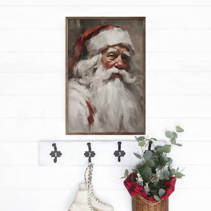 Santa Portrait In White Art Print
