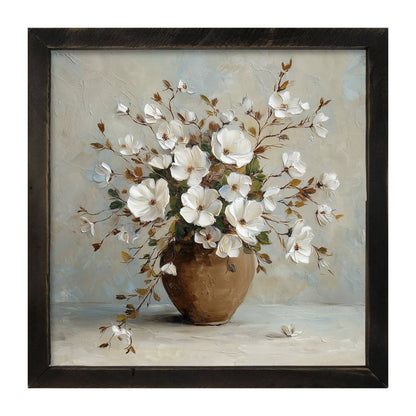 Copper Vase with White Floral Bouquet