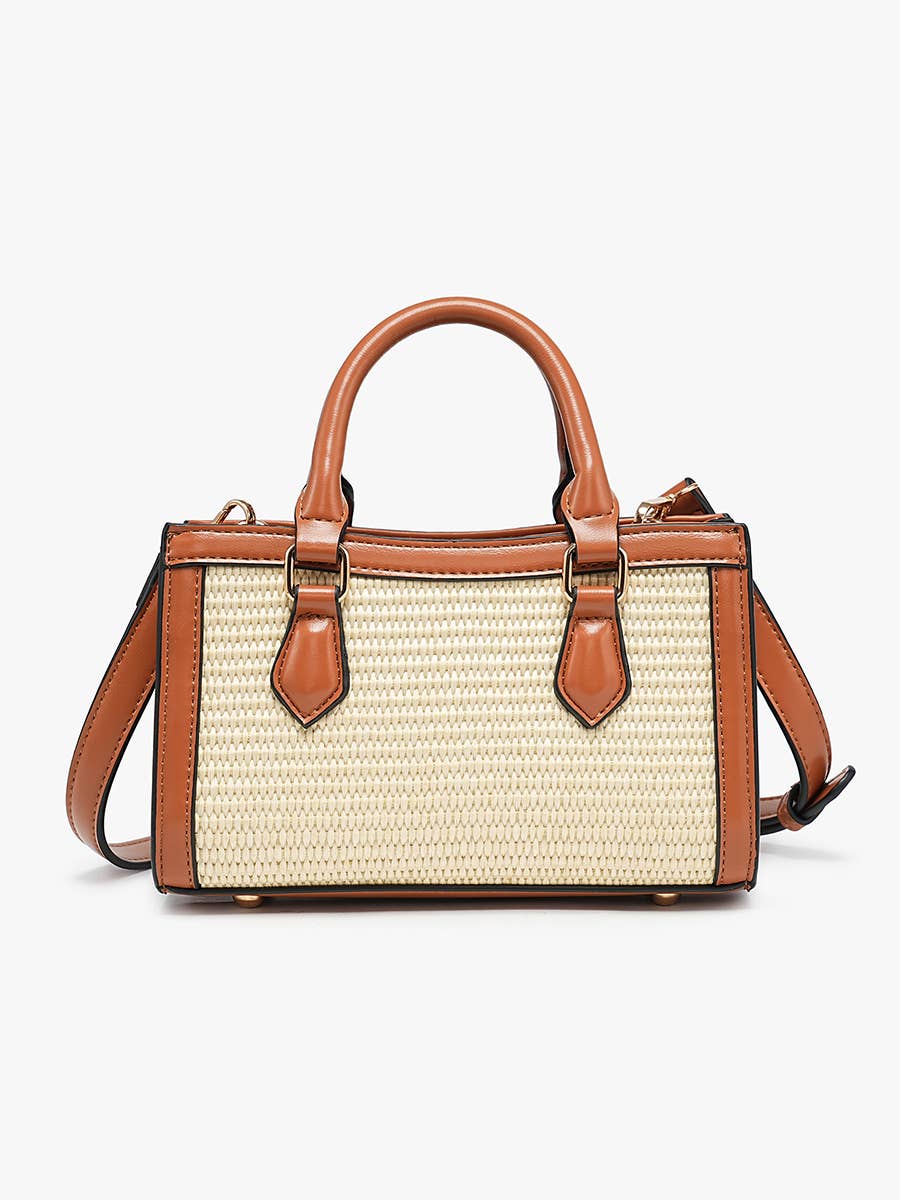 M2824 Harmony Straw Crossbody w/ Bamboo Handles & Crossbody Strap