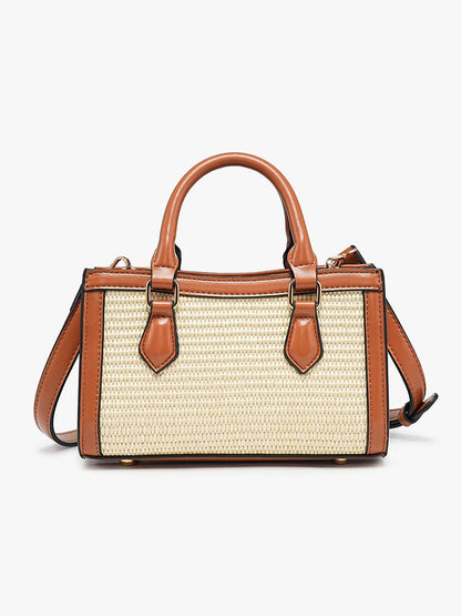 M2824 Harmony Straw Crossbody w/ Bamboo Handles & Crossbody Strap