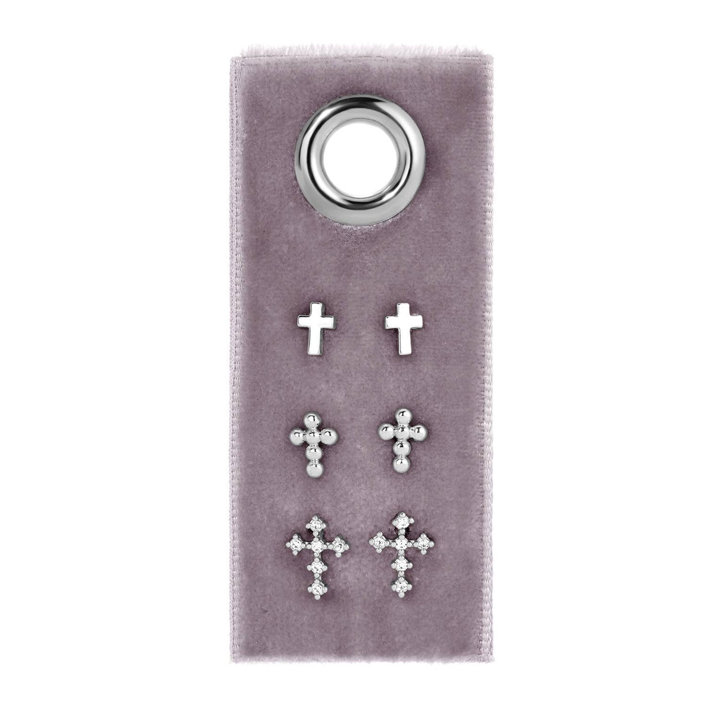 Cross Velvet Set/3 Stud