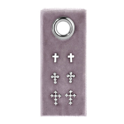 Cross Velvet Set/3 Stud