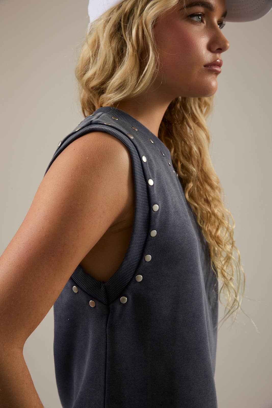 Studded Sleeveless Top