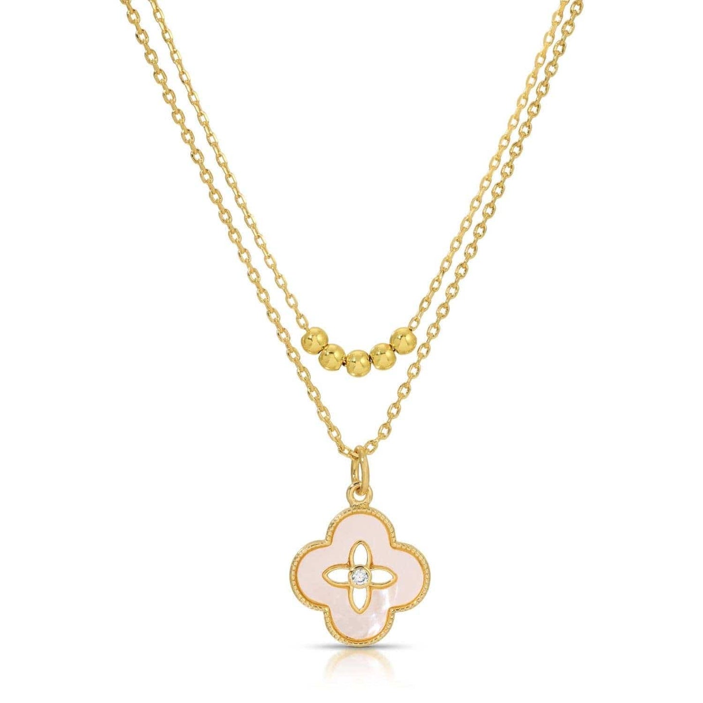 Sale - Simple Layered Quatrefoil Necklace