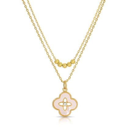 Sale - Simple Layered Quatrefoil Necklace