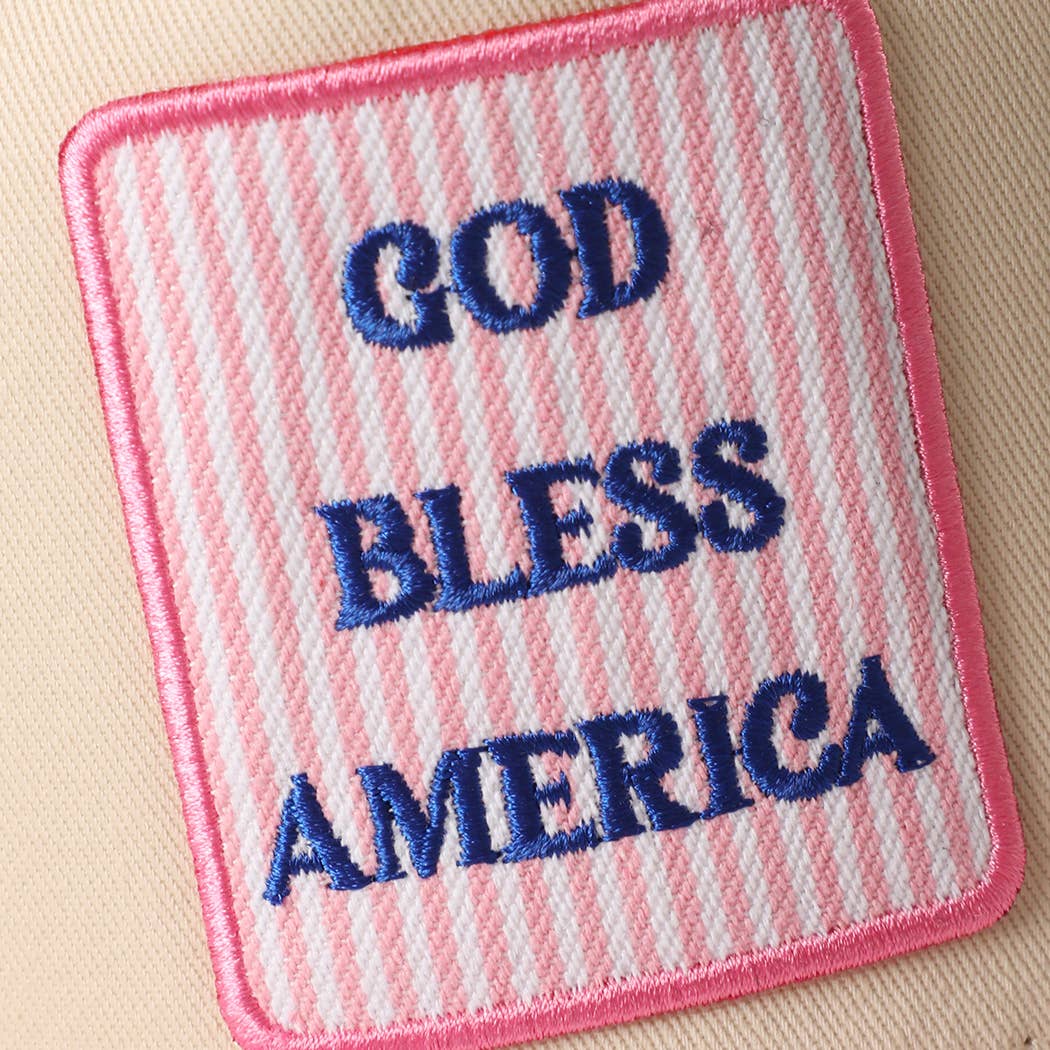**Pre-Order**  GOD BLESS AMERICA Embroidered Patch Two Tone Trucker Hat