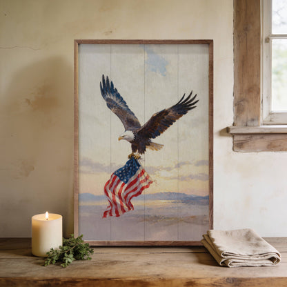 Patriotic Eagle Landscape Art Print