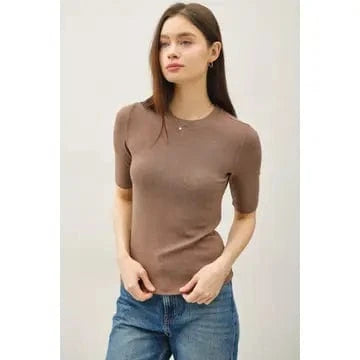 Short Sleeve Ultra Soft Ribbed Crewneck