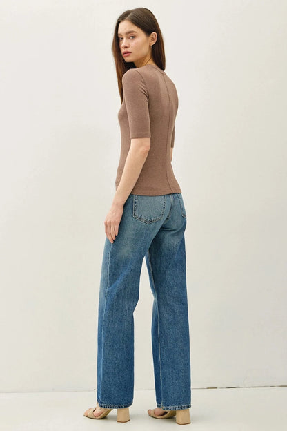 Short Sleeve Ultra Soft Ribbed Crewneck