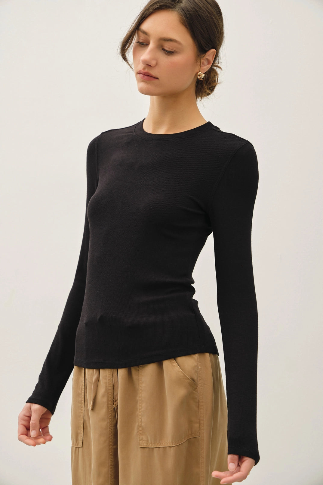 Long Sleeve Ultra Soft Ribbed Crewneck