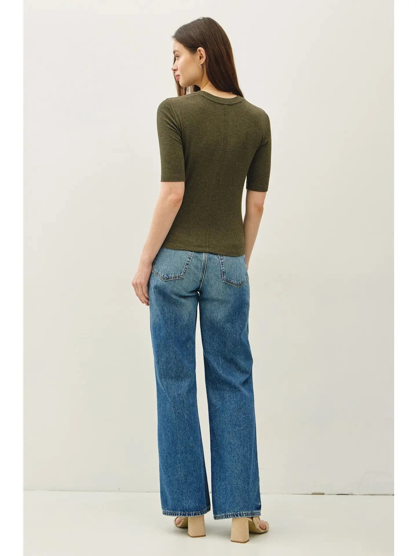 Short Sleeve Ultra Soft Ribbed Crewneck