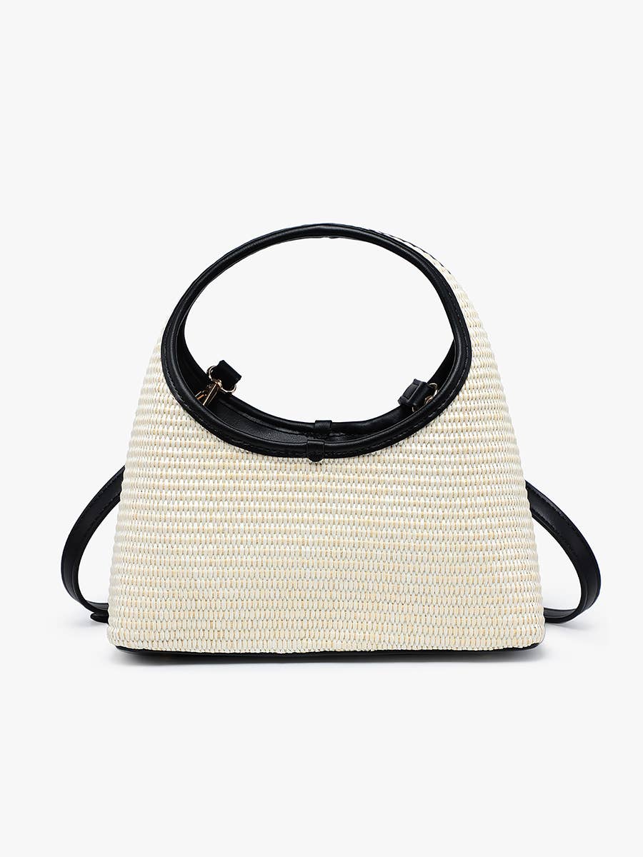 M2826 Catalina Rounded Straw Satchel w/ Crossbody Strap