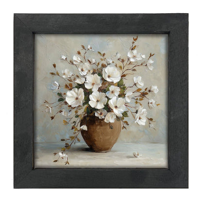 Copper Vase with White Floral Bouquet