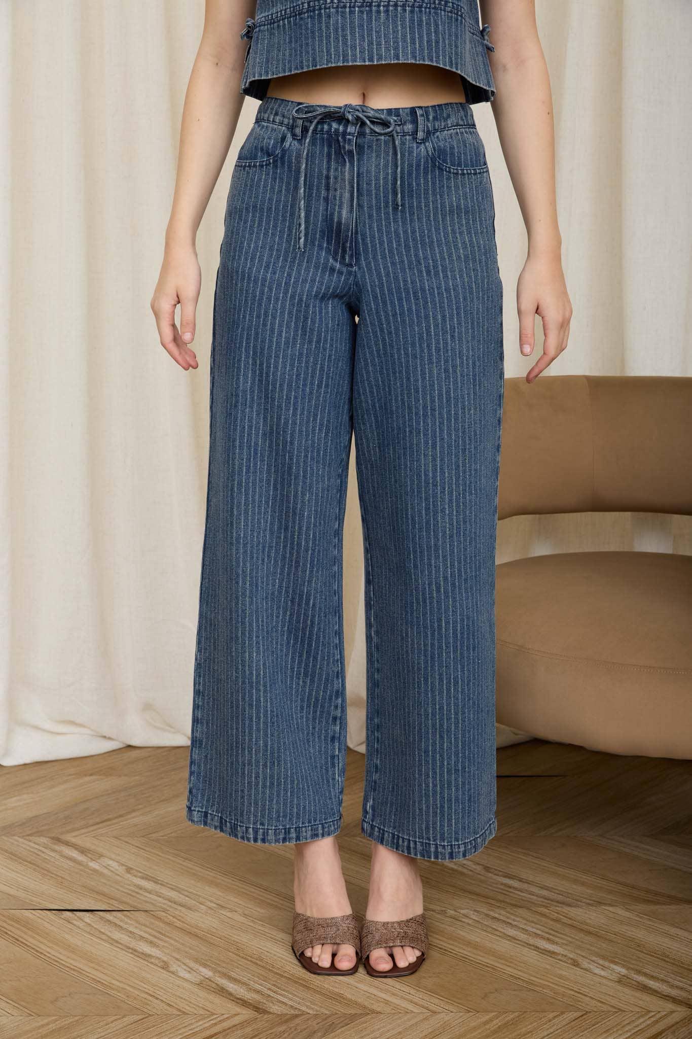 Stripe Washed Denim Jeans