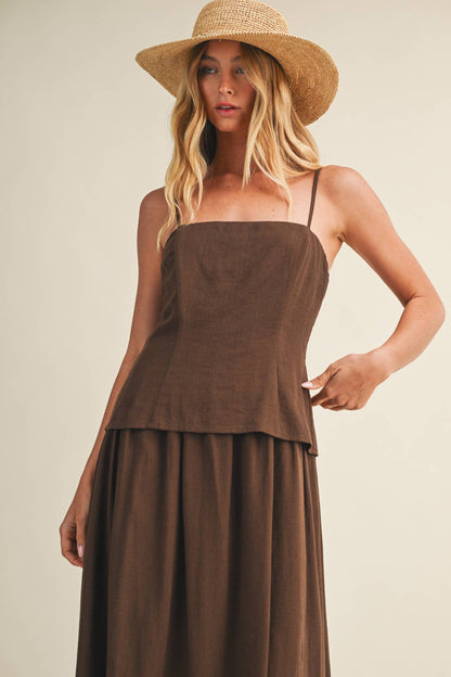 Architectural Tiered Bodice Maxi Dress