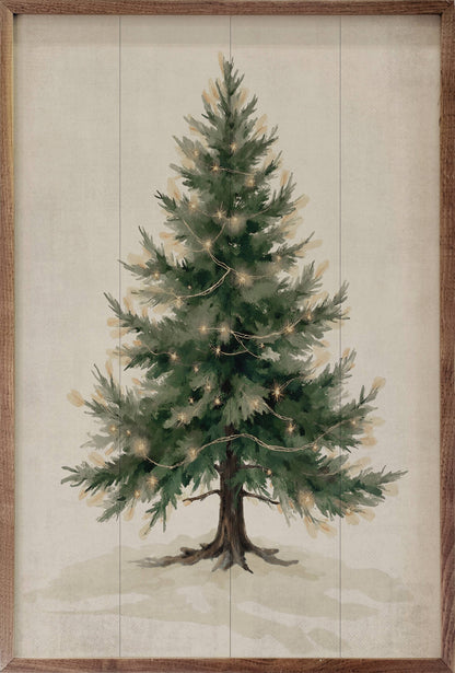 Lighted Pine Tree Art Print