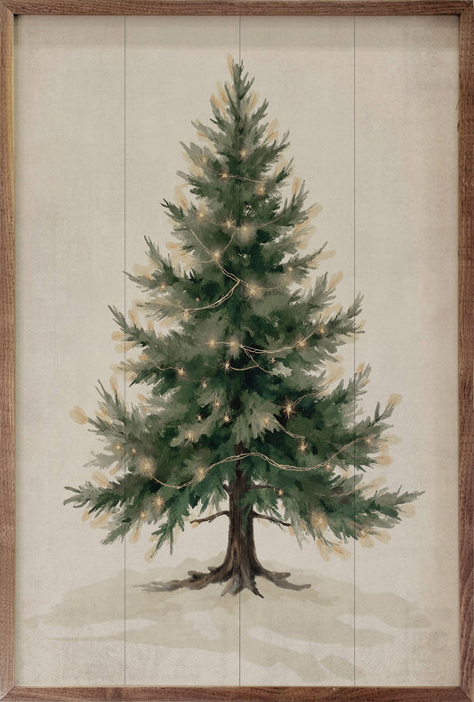 Lighted Pine Tree Art Print
