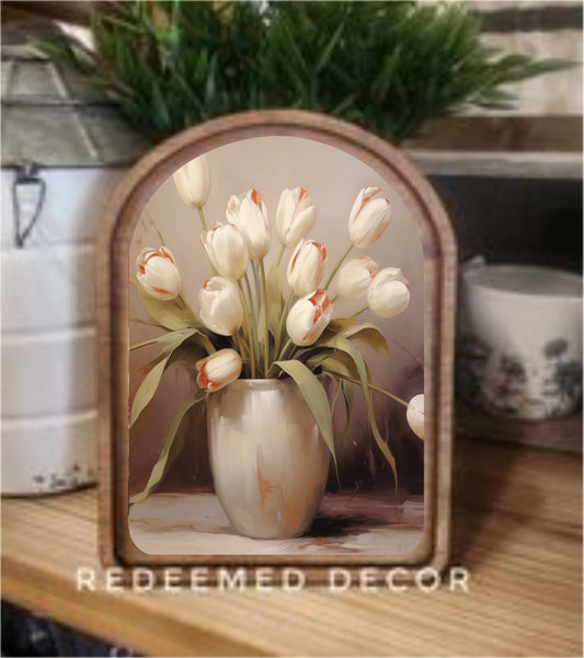 Arch Top Tulips Framed Art - Small