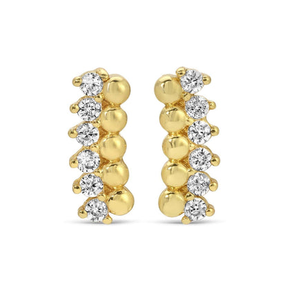 Delicate Dots & CZ Studs On Velvet Tag