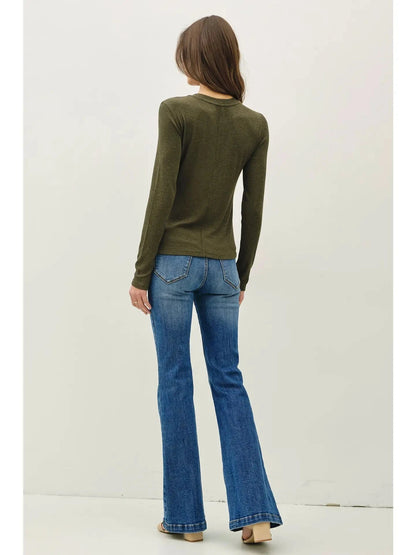 Long Sleeve Ultra Soft Ribbed Crewneck