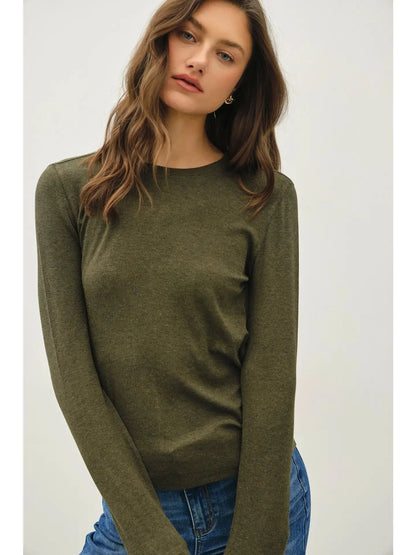 Long Sleeve Ultra Soft Ribbed Crewneck