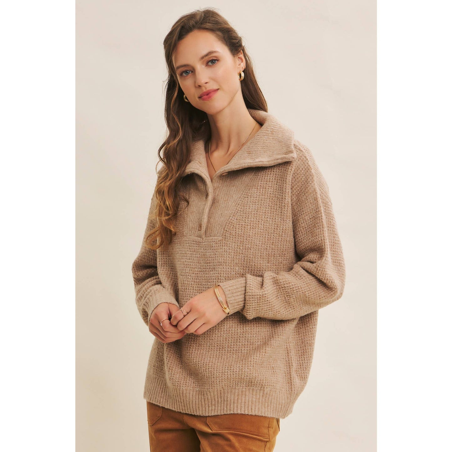 Essential Wool Waffle Knit Pullover Sweater